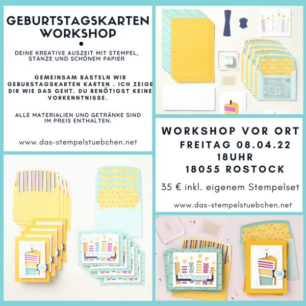 Workshop Kreativworkshop Karten basteln Grußkarten Rostock Stampin Up Geburtstag Geschenk