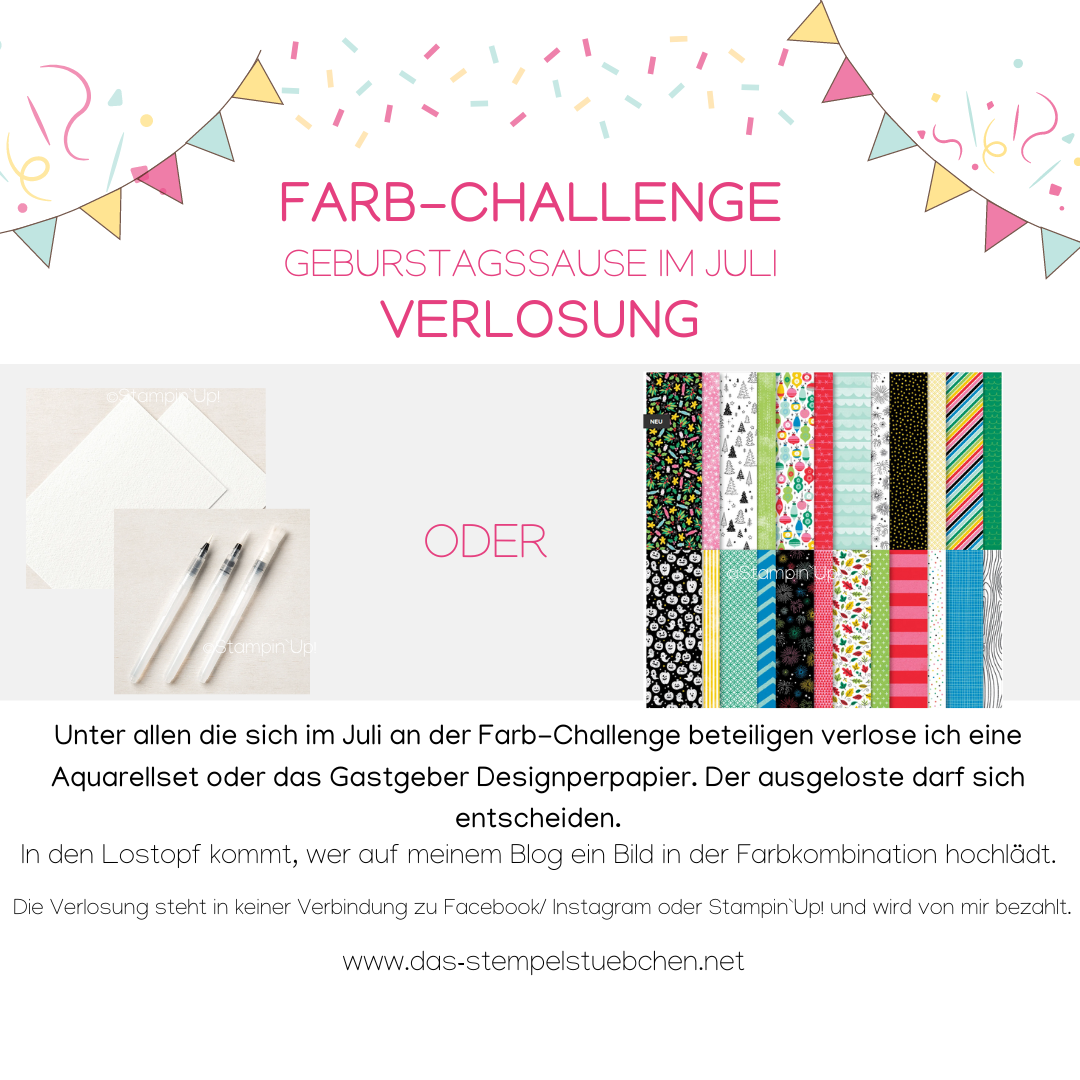 Farb-Challenge Geburtstagsause Farbkombination Stampin Up