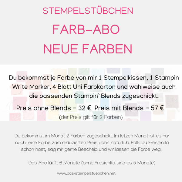 InColor Farbclub Stampin Up Neue Farben Stempelkissen Papier günstig kaufen bestellen Rostock Mecklenburg Workshop DIY